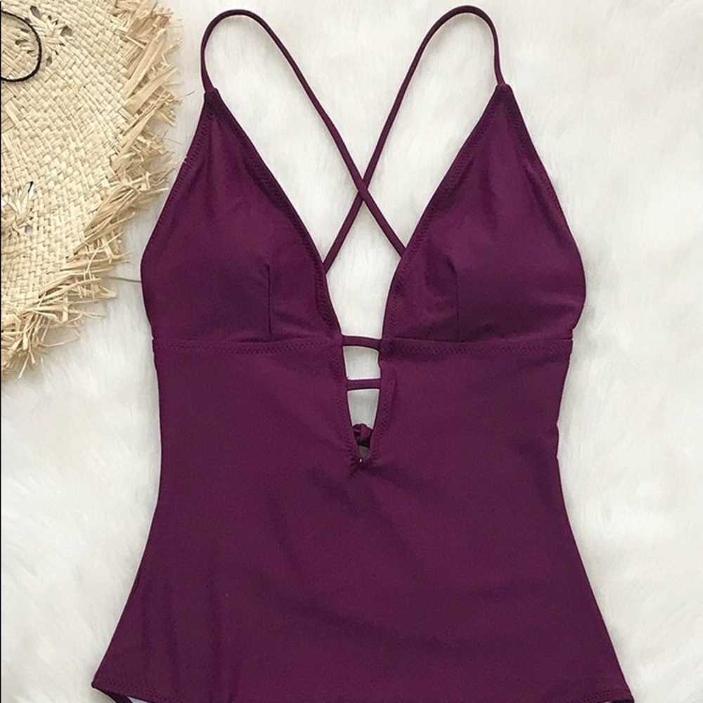 Cupshe Charming Plum One-piece Swimsuit - M / Plum